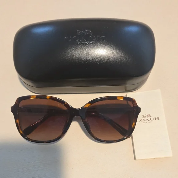 Coach Brown Tortoise Sunglasses - Picture 1 of 7